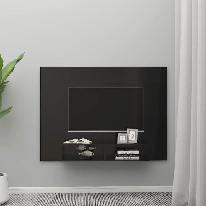 Comodă TV de perete, negru, 135x23,5x90 cm, PAL WALTI