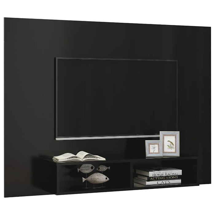 Comodă TV de perete, negru, 135x23,5x90 cm, PAL WALTI