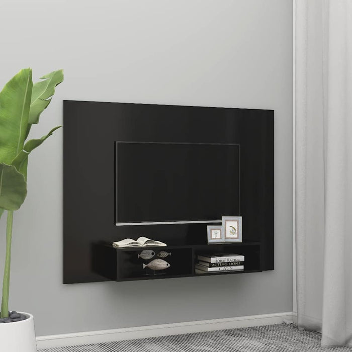 Comodă TV de perete, negru, 135x23,5x90 cm, PAL WALTI