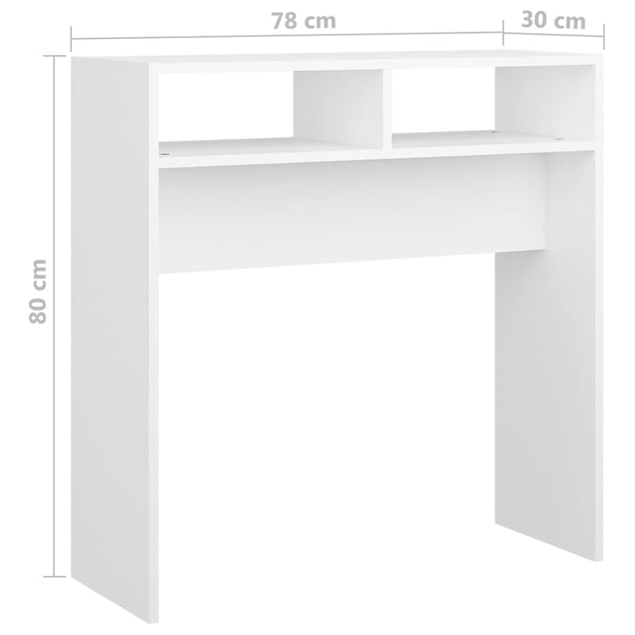 Măsuță consolă, alb, 78x30x80 cm, lemn prelucrat - WALTI WALTI
