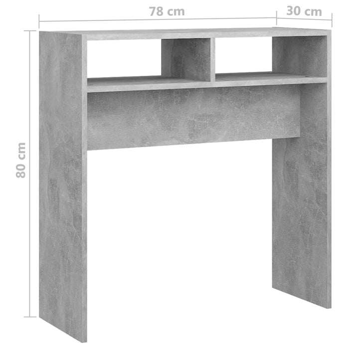 Masă consolă, gri beton, 78x30x80 cm, PAL - WALTI WALTI