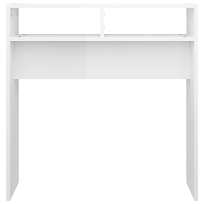 Masă consolă, alb extralucios, 78x30x80 cm, lemn prelucrat WALTI