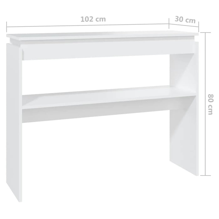 Masă consolă, alb, 102x30x80 cm, PAL - WALTI WALTI