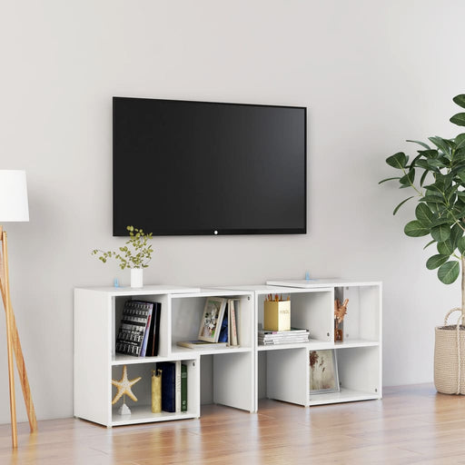 Comodă TV, alb extralucios, 104x30x52 cm, PAL - WALTI WALTI