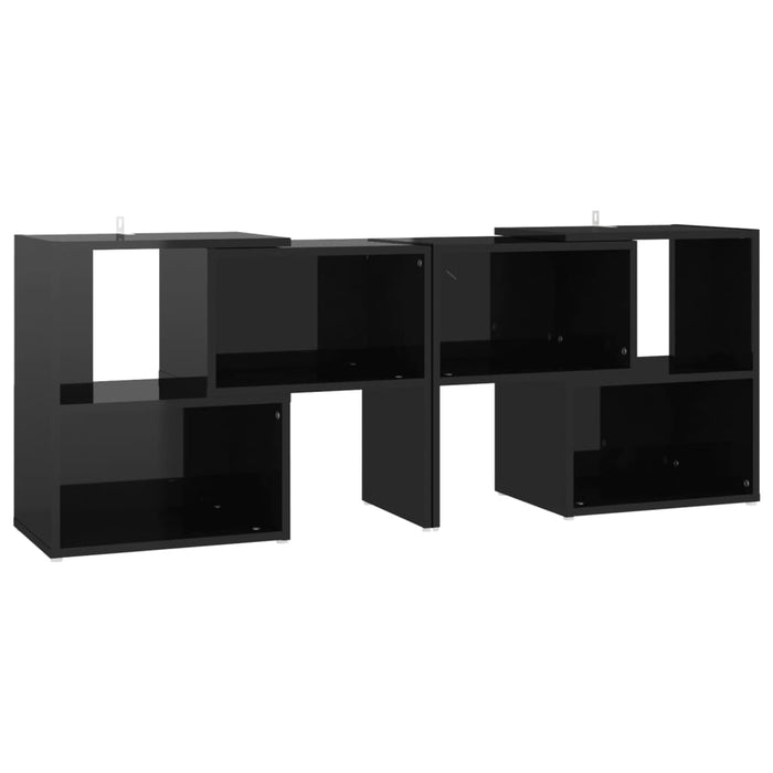 Comodă TV, negru extralucios, 104x30x52 cm, PAL - WALTI WALTI