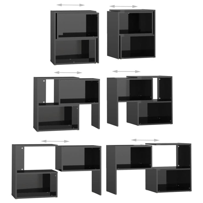 Comodă TV, negru extralucios, 104x30x52 cm, PAL - WALTI WALTI