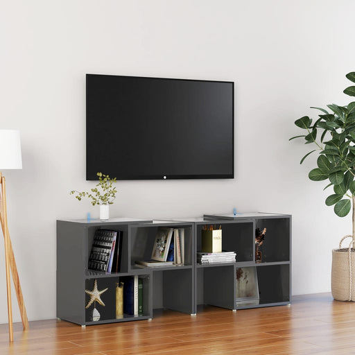 Comodă TV, gri extralucios, 104x30x52 cm, PAL - WALTI WALTI
