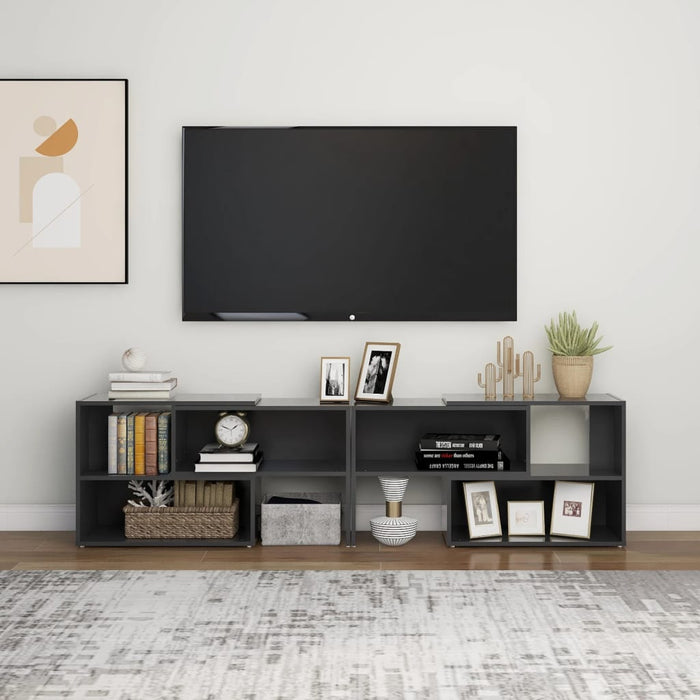 Comodă TV, gri, 149x30x52 cm, PAL WALTI