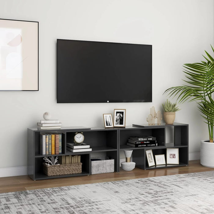 Comodă TV, gri, 149x30x52 cm, PAL WALTI