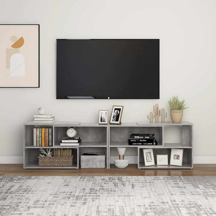 Comodă TV, gri beton, 149x30x52 cm, PAL WALTI