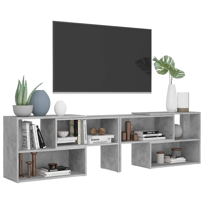 Comodă TV, gri beton, 149x30x52 cm, PAL WALTI