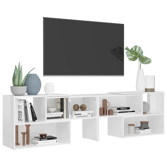 Comodă TV, alb extralucios, 149x30x52 cm, PAL WALTI
