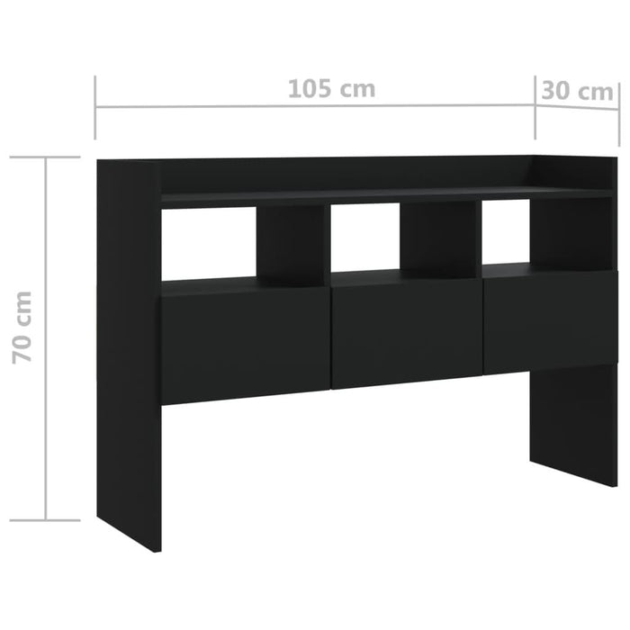Servantă, negru, 105x30x70 cm, PAL - WALTI WALTI