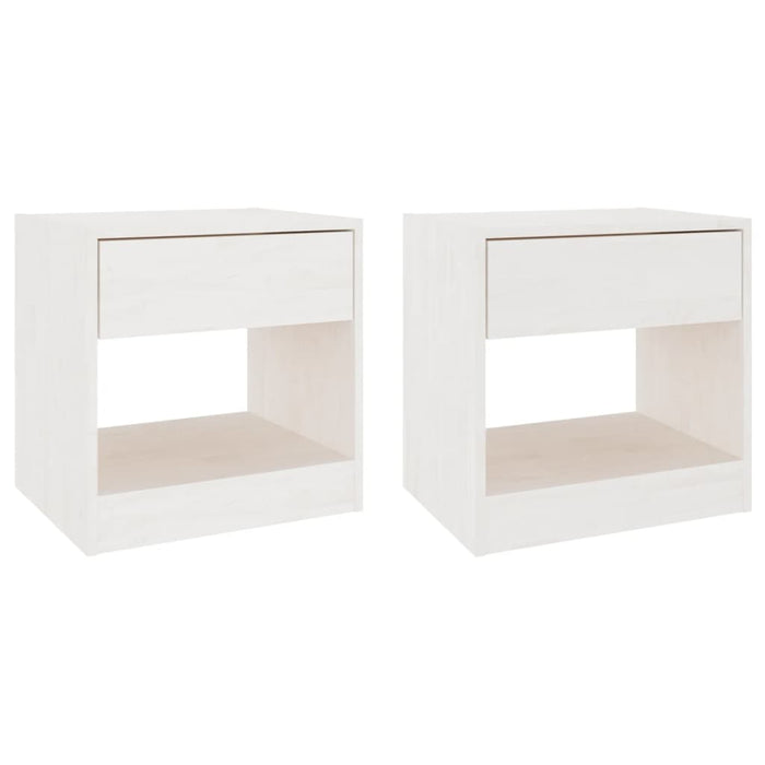 Noptiere, 2 buc., alb, 40x31x40 cm, lemn masiv de pin - WALTI WALTI