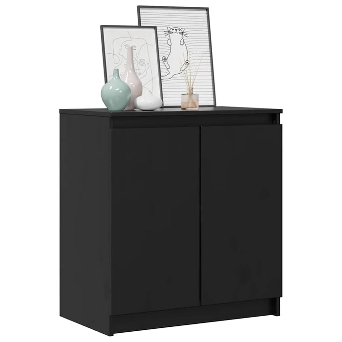 Dulap lateral, negru, 60x36x65 cm, lemn masiv de pin WALTI
