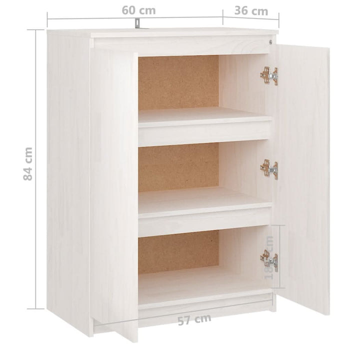 Dulap, alb, 60x36x84 cm, lemn masiv de pin - WALTI WALTI