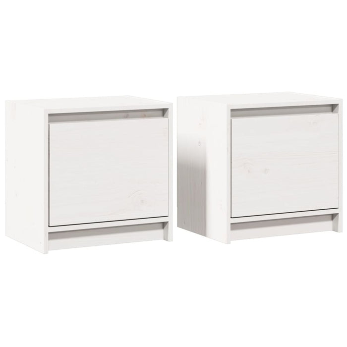 Noptiere, 2 buc., alb, 40x30,5x40 cm, lemn masiv de pin - WALTI WALTI