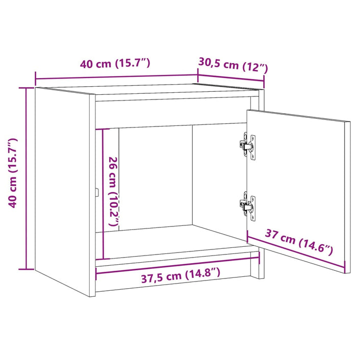 Noptiere, 2 buc., alb, 40x30,5x40 cm, lemn masiv de pin - WALTI WALTI