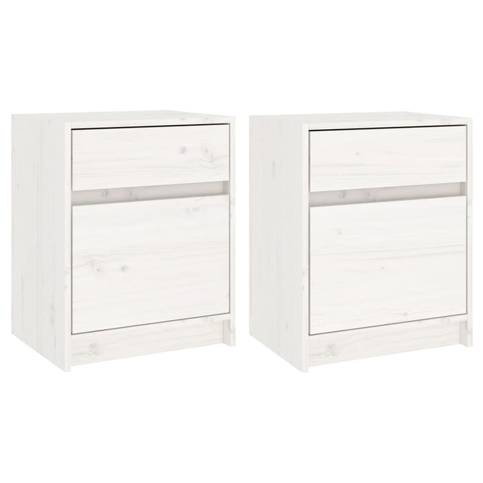 Noptiere, 2 buc., alb, 40x31x50 cm, lemn masiv de pin - WALTI WALTI
