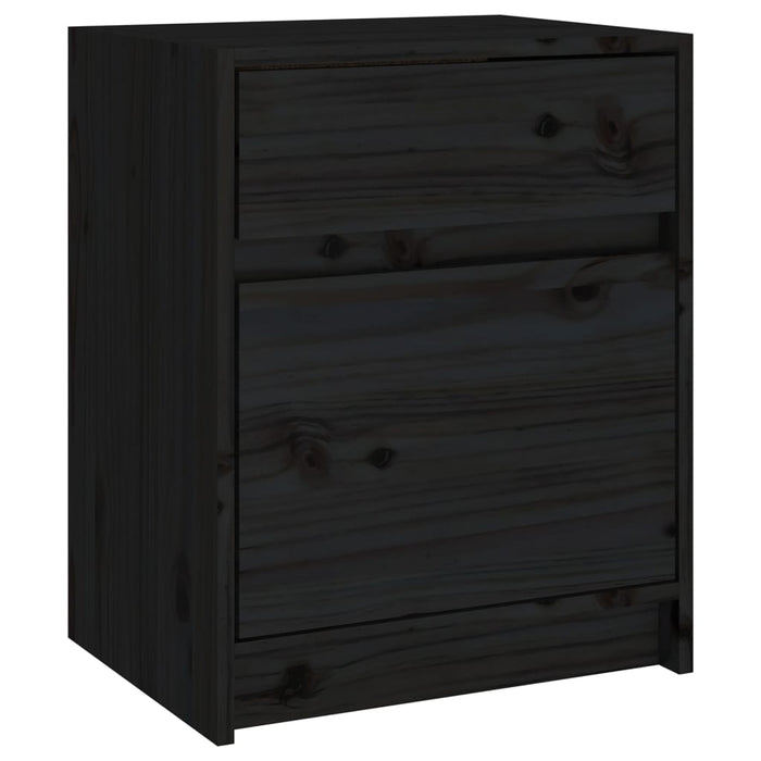 Noptiere, 2 buc., negru, 40x31x50 cm, lemn masiv de pin - WALTI WALTI