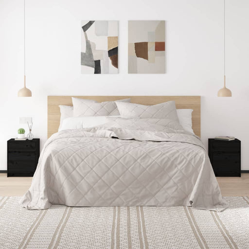 Noptiere, 2 buc., negru, 40x31x50 cm, lemn masiv de pin - WALTI WALTI