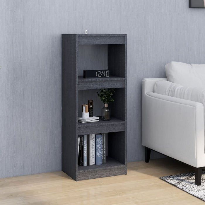Bibliotecă/Separator cameră gri 40x30x103,5 cm lemn masiv pin - WALTI WALTI