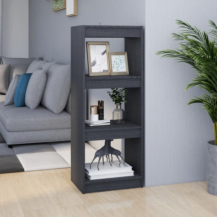 Bibliotecă/Separator cameră gri 40x30x103,5 cm lemn masiv pin - WALTI WALTI
