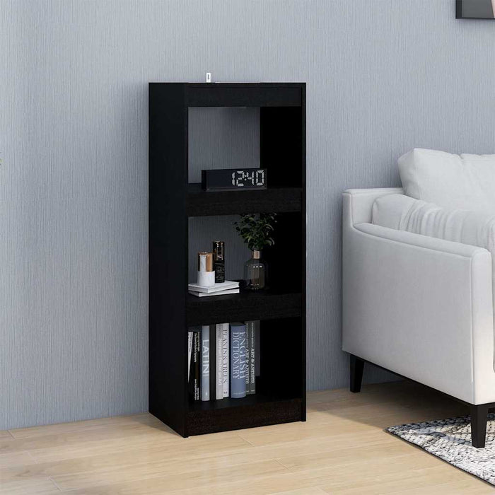 Bibliotecă/Separator cameră negru 40x30x103,5 cm lemn masiv pin WALTI