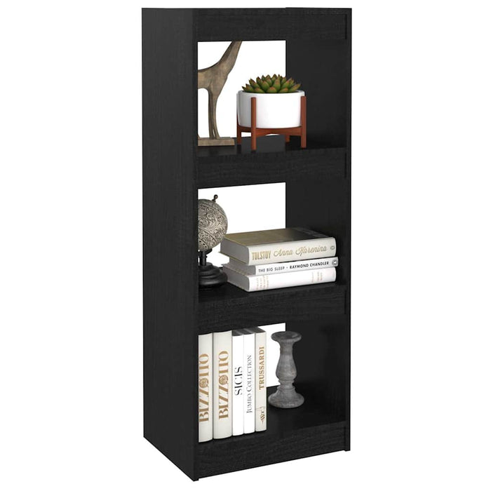 Bibliotecă/Separator cameră negru 40x30x103,5 cm lemn masiv pin WALTI