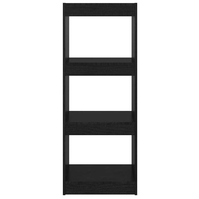 Bibliotecă/Separator cameră negru 40x30x103,5 cm lemn masiv pin WALTI