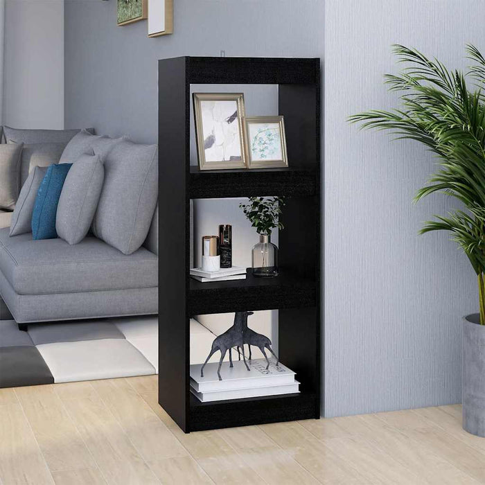 Bibliotecă/Separator cameră negru 40x30x103,5 cm lemn masiv pin WALTI