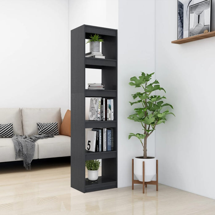 Bibliotecă/Separator cameră, gri, 40x30x167,5 cm lemn masiv pin - WALTI WALTI