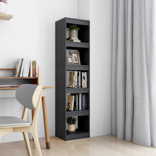 Bibliotecă/Separator cameră, gri, 40x30x167,5 cm lemn masiv pin - WALTI WALTI