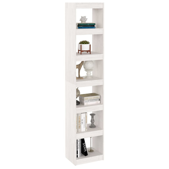 Bibliotecă/Separator cameră, alb, 40x30x199 cm, lemn masiv pin - WALTI WALTI