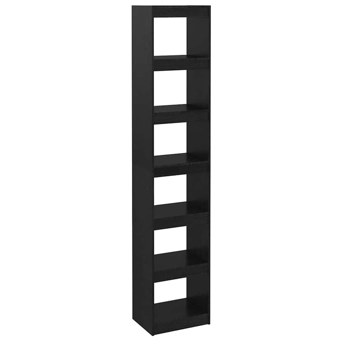 Bibliotecă/Separator cameră negru 40x30x199 cm lemn masiv pin WALTI