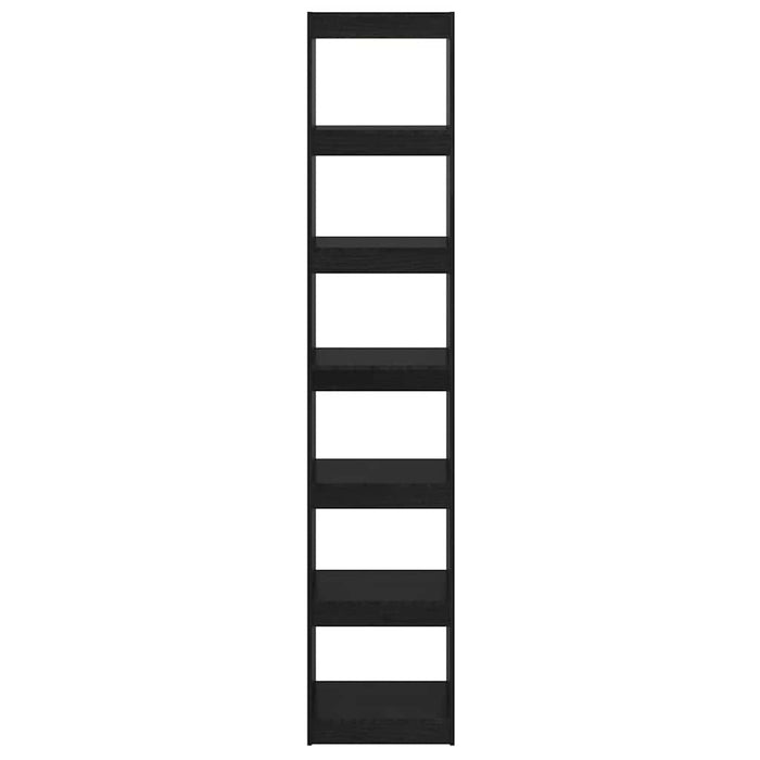 Bibliotecă/Separator cameră negru 40x30x199 cm lemn masiv pin WALTI