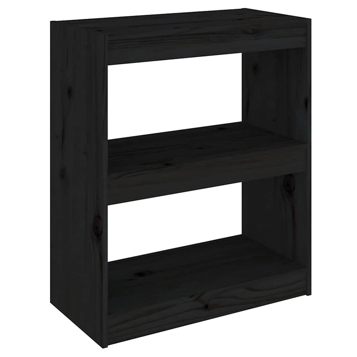 Bibliotecă/Separator cameră,negru,60x30x71,5 cm, lemn masiv pin WALTI