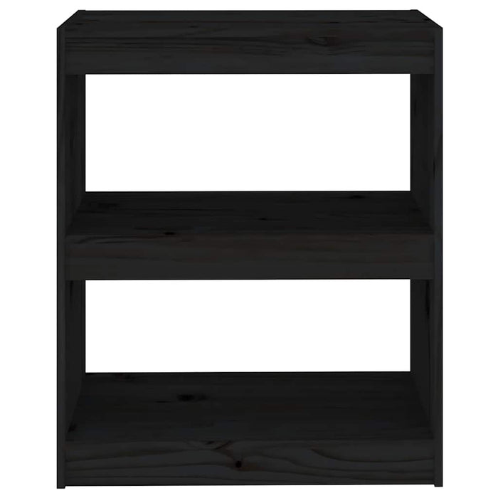Bibliotecă/Separator cameră,negru,60x30x71,5 cm, lemn masiv pin WALTI