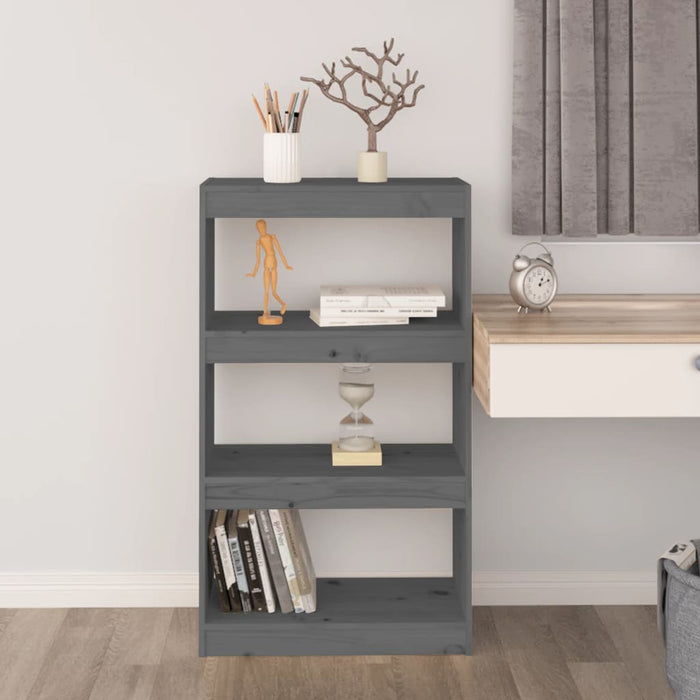 Bibliotecă/Separator cameră gri 60x30x103,5 cm, lemn masiv pin - WALTI WALTI