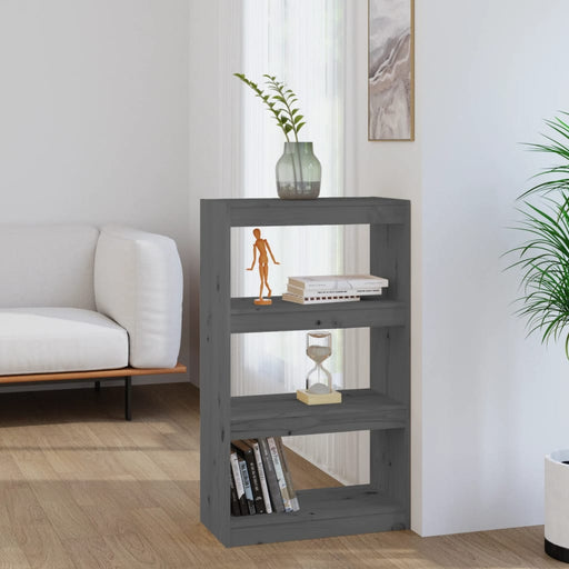 Bibliotecă/Separator cameră gri 60x30x103,5 cm, lemn masiv pin - WALTI WALTI