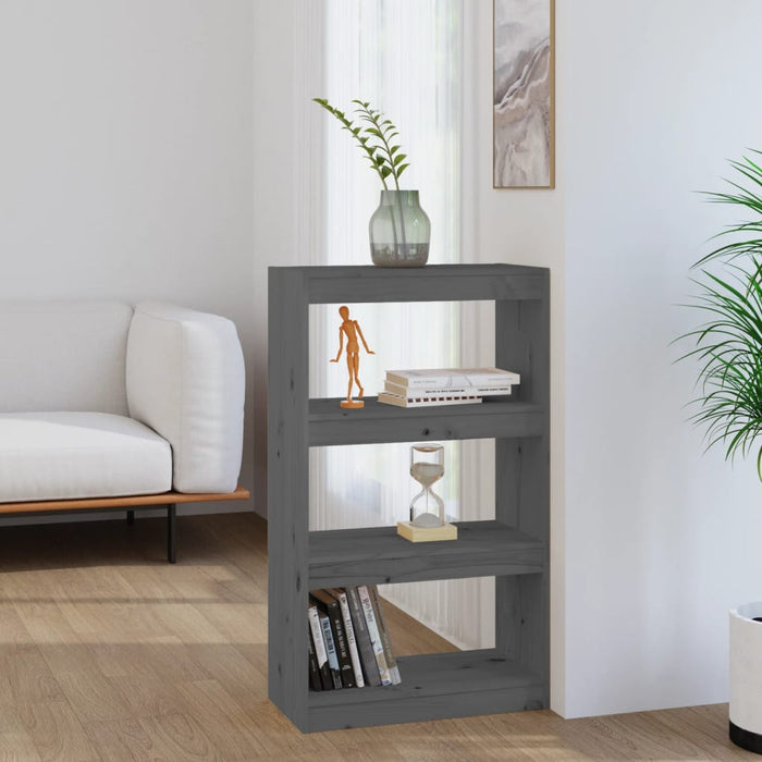 Bibliotecă/Separator cameră gri 60x30x103,5 cm, lemn masiv pin - WALTI WALTI
