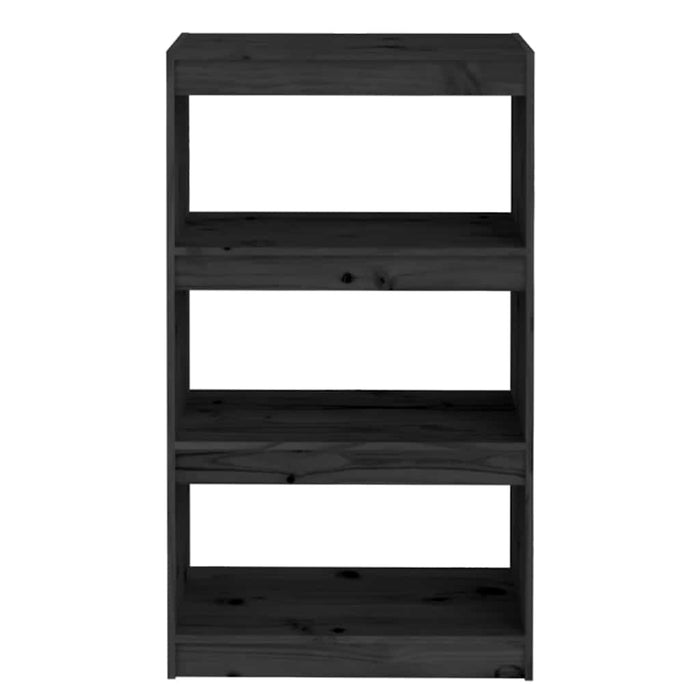 Bibliotecă/Separator cameră negru 60x30x103,5 cm lemn masiv pin WALTI