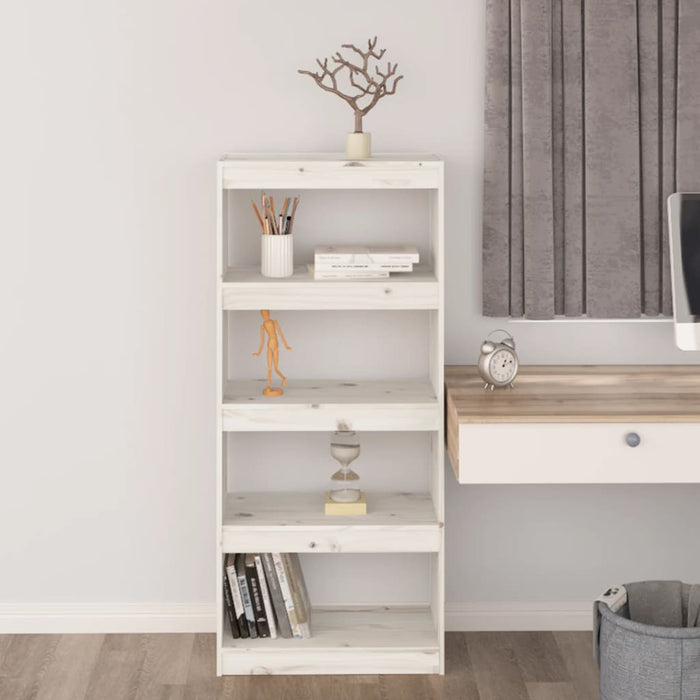 Bibliotecă/Separator cameră alb 60x30x135,5 cm lemn masiv pin - WALTI WALTI