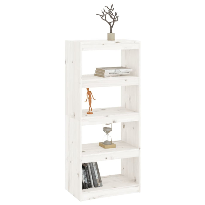 Bibliotecă/Separator cameră alb 60x30x135,5 cm lemn masiv pin - WALTI WALTI
