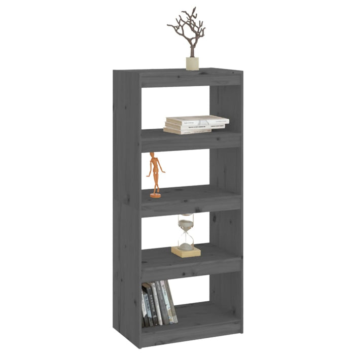Bibliotecă/Separator cameră gri, 60x30x135,5 cm, lemn masiv pin - WALTI WALTI