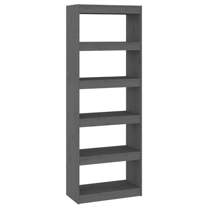 Bibliotecă/Separator cameră, gri, 60x30x167,5 cm lemn masiv pin WALTI