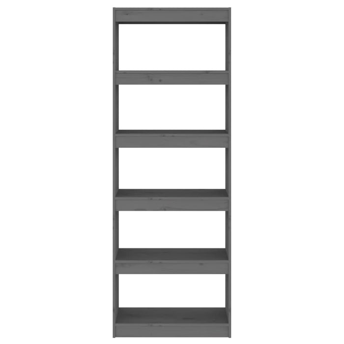 Bibliotecă/Separator cameră, gri, 60x30x167,5 cm lemn masiv pin WALTI