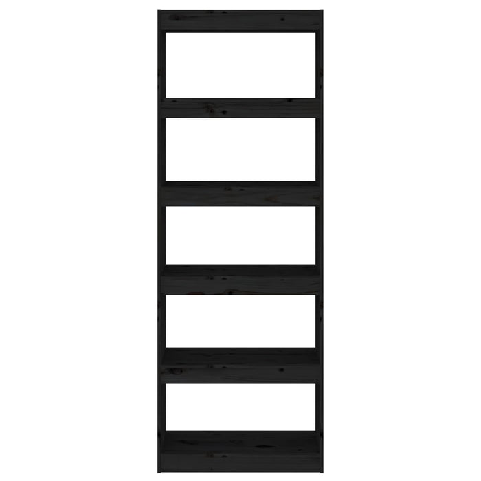 Bibliotecă/Separator cameră negru 60x30x167,5 cm lemn masiv pin - WALTI WALTI