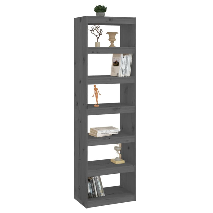Bibliotecă/Separator cameră gri 60x30x199,5 cm lemn masiv pin - WALTI WALTI