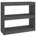 Bibliotecă/Separator cameră gri 80x30x71,5 cm lemn masiv de pin - WALTI WALTI